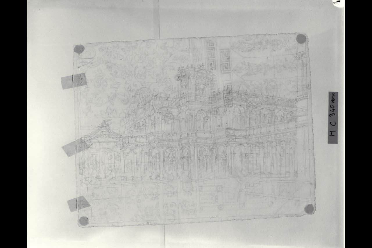 Fondale scenografico (disegno) di Maggiolini (bottega) (secc. XVIII/ XIX)