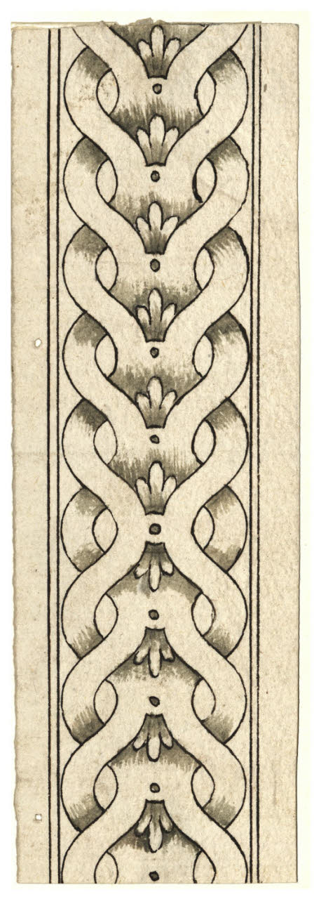 Fregio con motivo a nastro intrecciato (disegno) di Maggiolini (bottega) (secc. XVIII/ XIX)