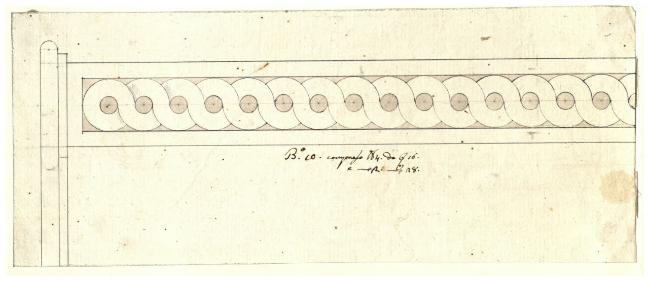 Fregio a meandro (disegno) di Maggiolini (bottega) (secc. XVIII/ XIX)