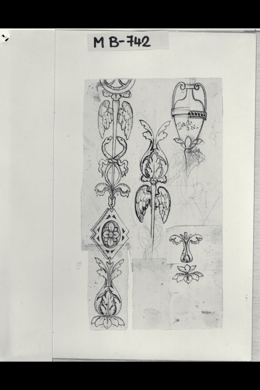 Studi di motivi ornamentali (disegno) di Maggiolini (bottega) (secc. XVIII/ XIX)