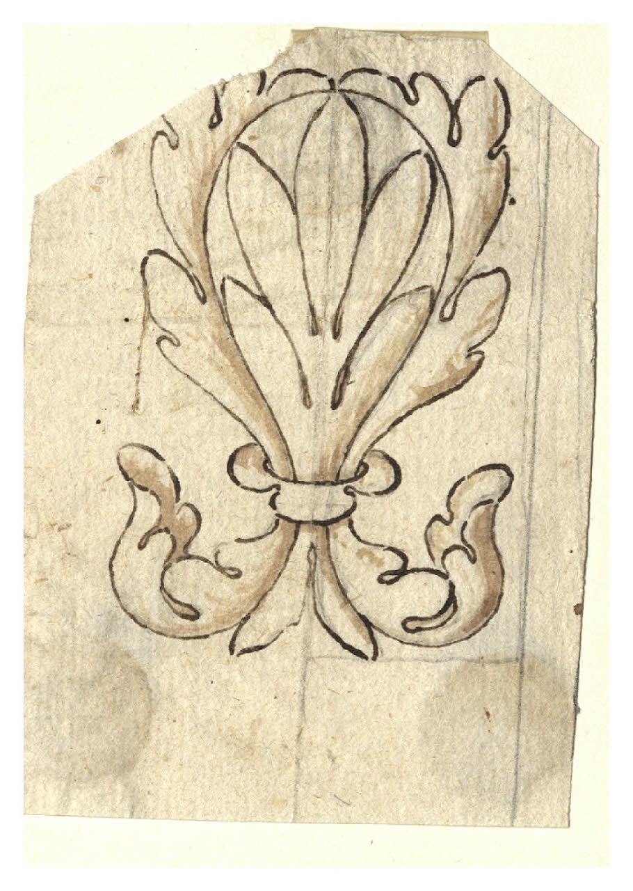 Motivo fitomorfo con foglie stilizzate (disegno) di Maggiolini (bottega) (secc. XVIII/ XIX)
