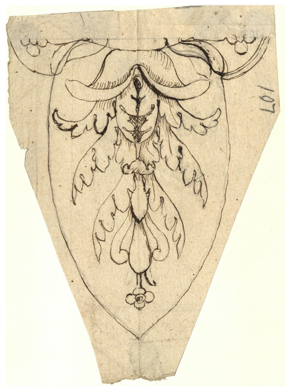 Motivo vegetale stilizzato (disegno) di Maggiolini (bottega) (secc. XVIII/ XIX)