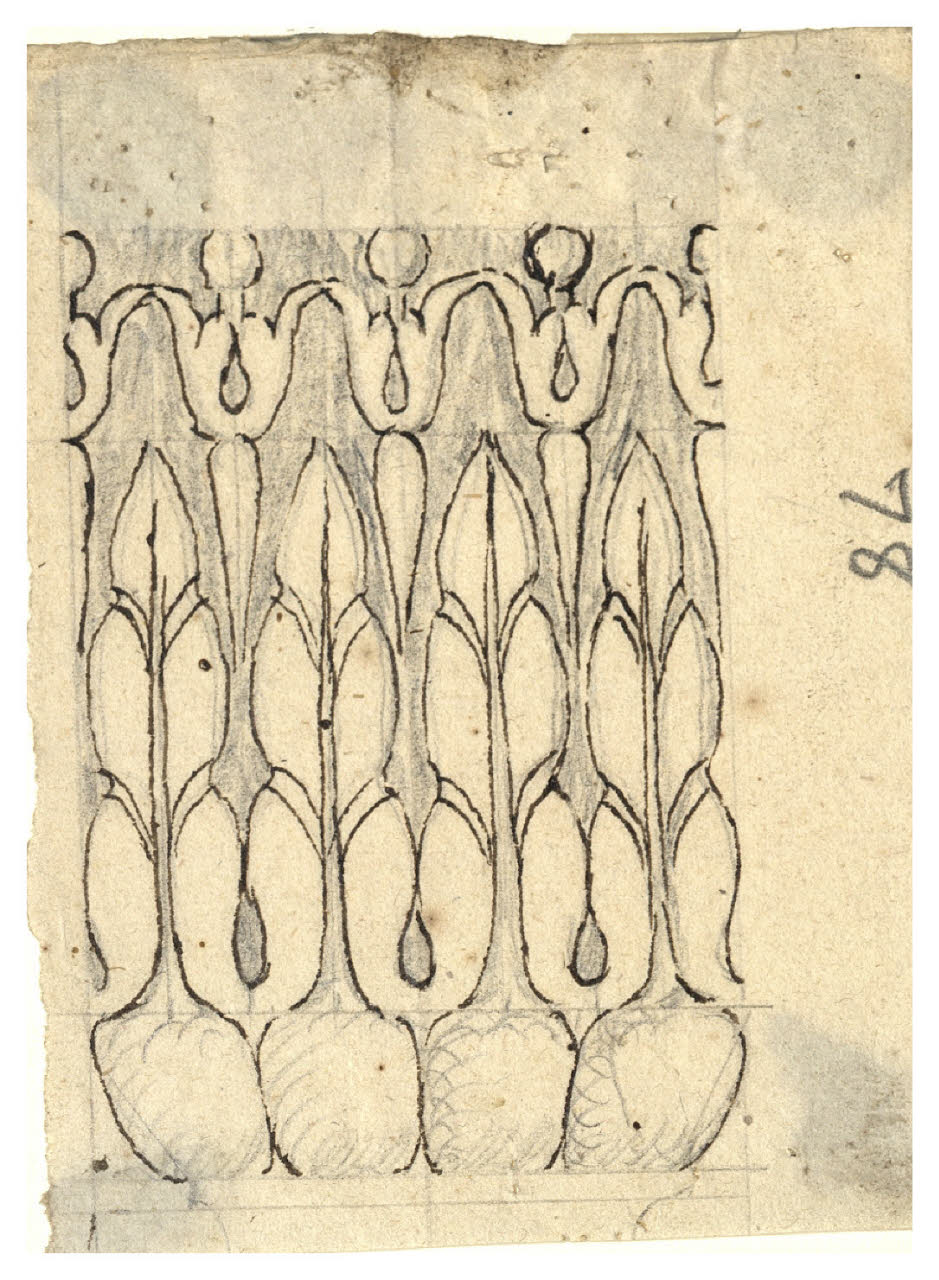 Motivo vegetale stilizzato (disegno) di Maggiolini (bottega) (secc. XVIII/ XIX)