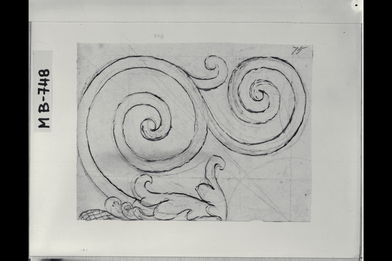 Particolare decorativo (disegno) di Maggiolini (bottega) (secc. XVIII/ XIX)