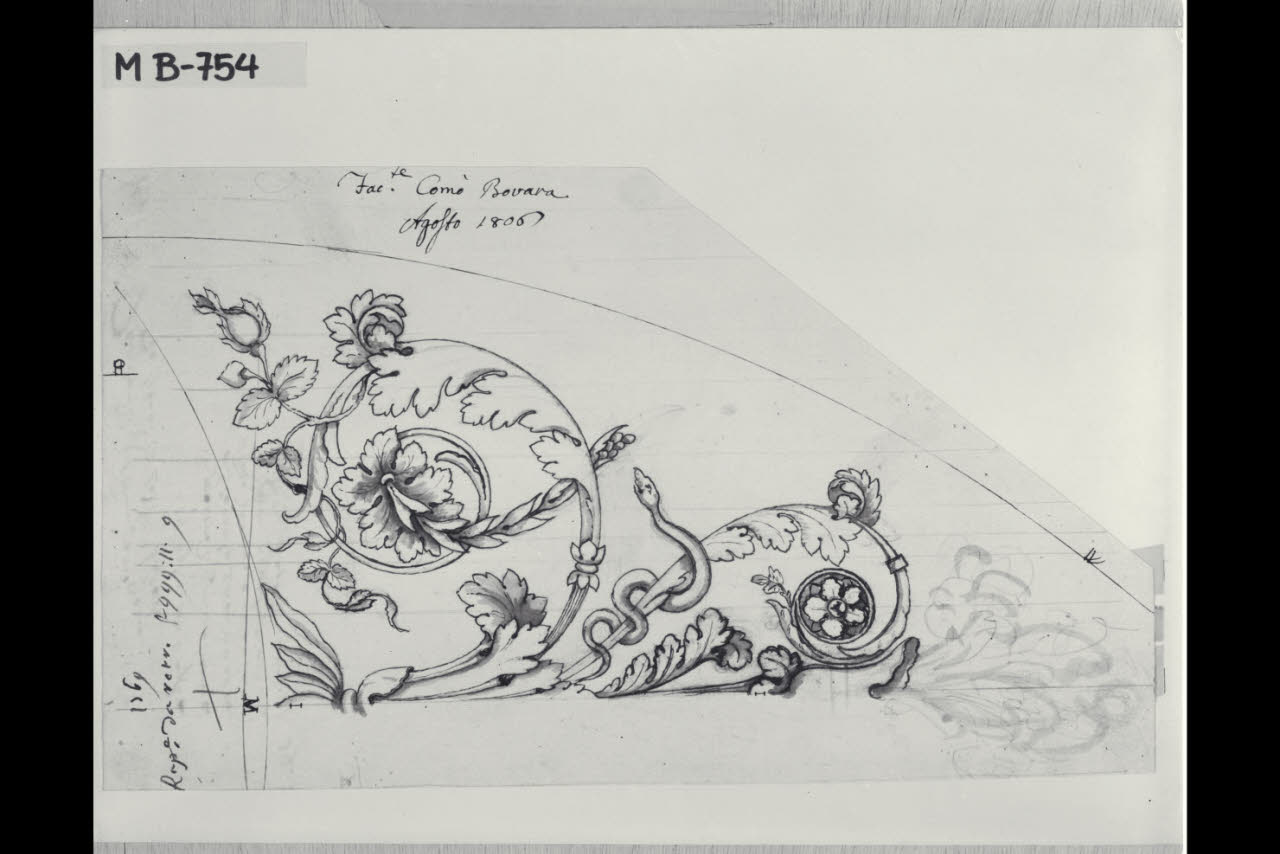 Particolare decorativo (disegno) di Maggiolini (bottega) (sec. XIX)