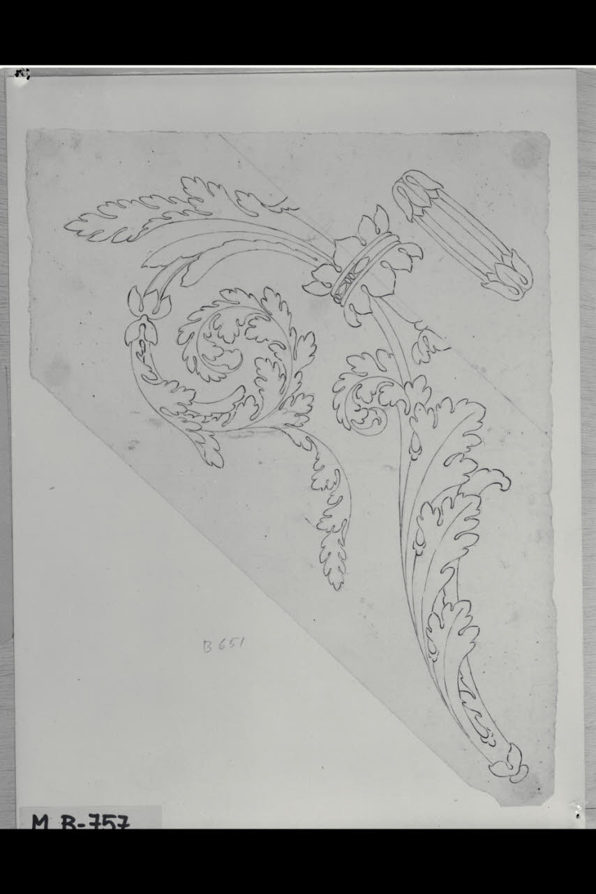 Dettaglio ornamentale (disegno) di Maggiolini (bottega) (secc. XVIII/ XIX)