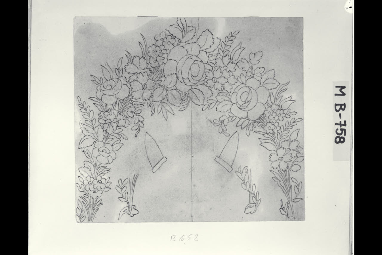 Ghirlanda di fiori (disegno) di Maggiolini (bottega) (secc. XVIII/ XIX)