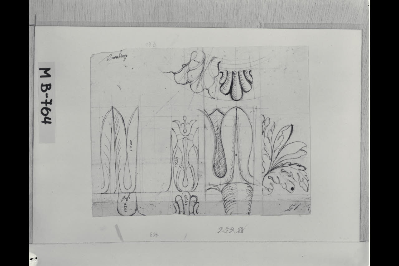 Studi di dettagli ornamentali (disegno) di Maggiolini (bottega) (secc. XVIII/ XIX)