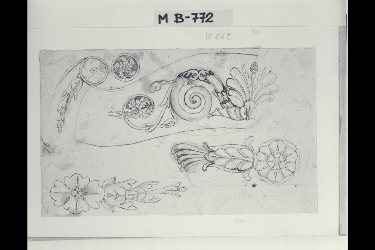 Studio per lo schienale di una sedia (disegno) di Maggiolini (bottega) (secc. XVIII/ XIX)