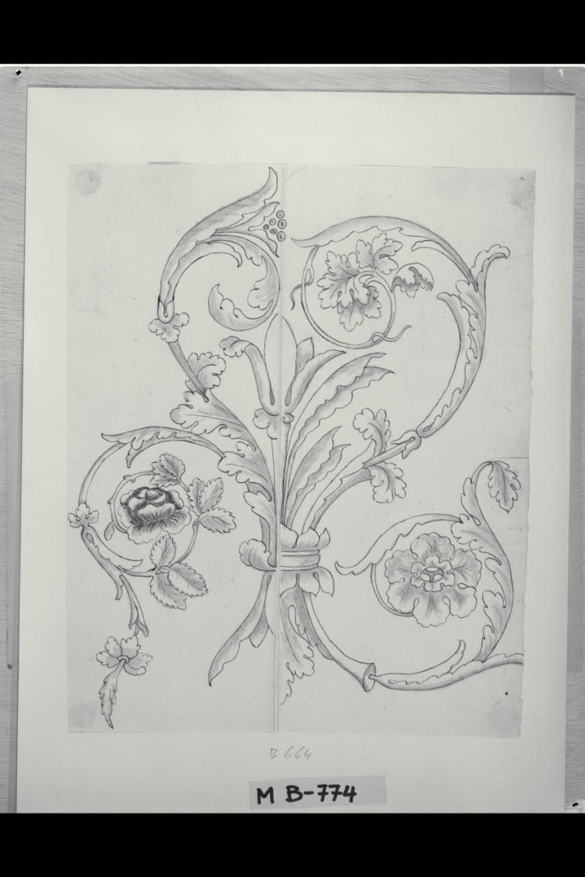 Particolari ornamentali (disegno) di Maggiolini (bottega) (secc. XVIII/ XIX)