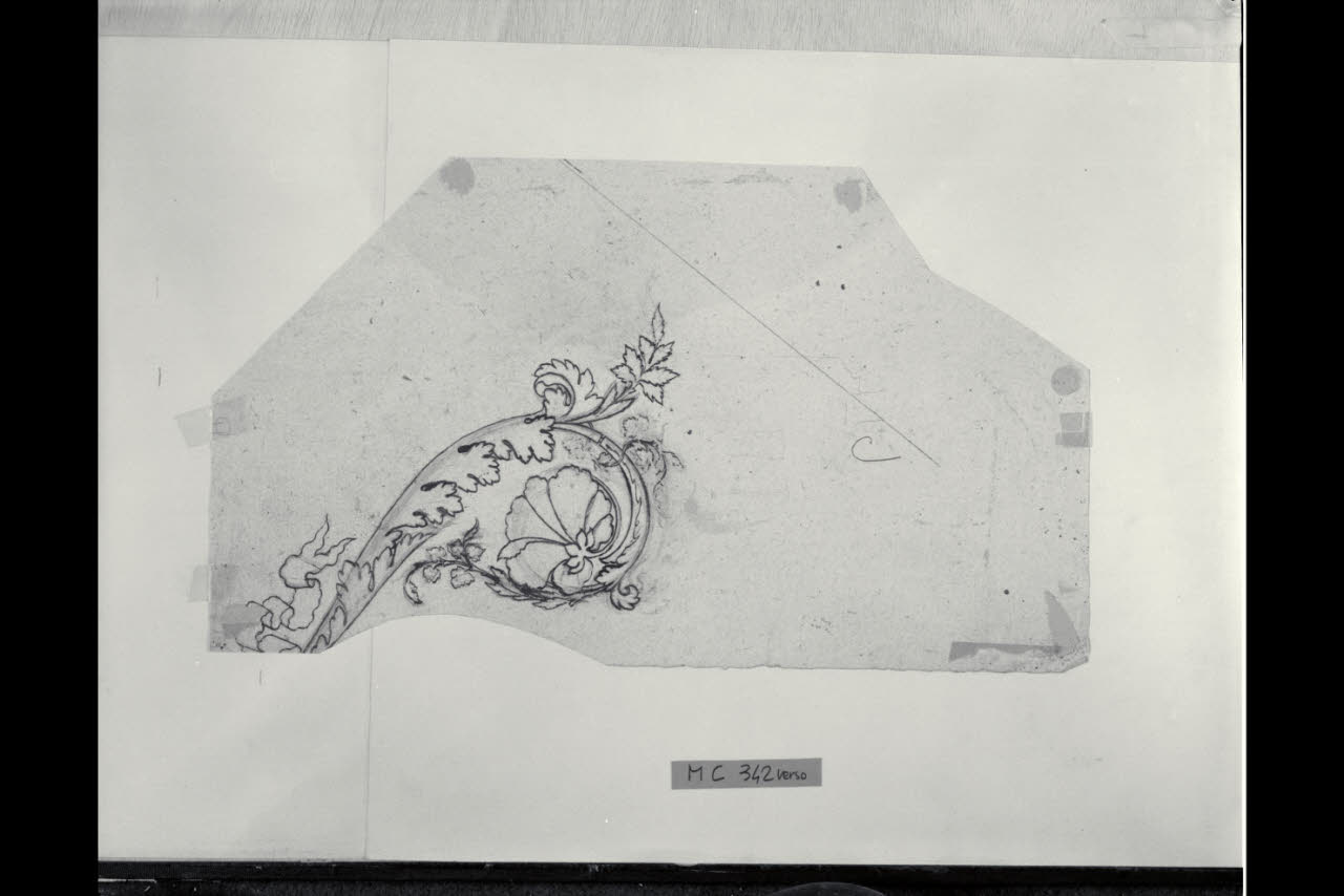 Motivo fogliaceo stilizzato (disegno) di Maggiolini (bottega) (secc. XVIII/ XIX)