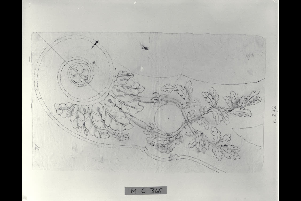 Particolare di mobile (disegno) di Maggiolini (bottega) (secc. XVIII/ XIX)