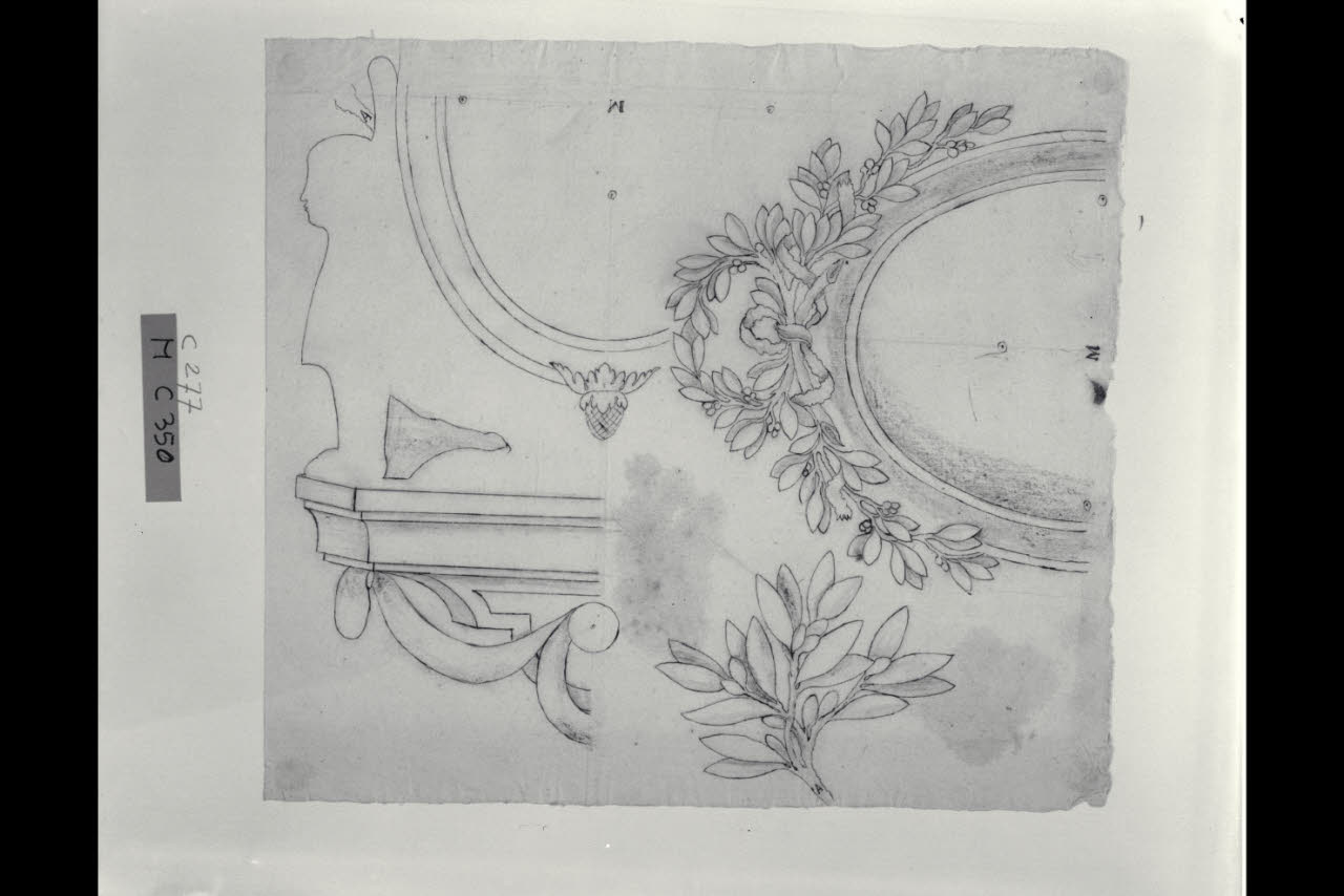 Studi per incorniciatura e applicazioni (disegno) di Maggiolini (bottega) (secc. XVIII/ XIX)