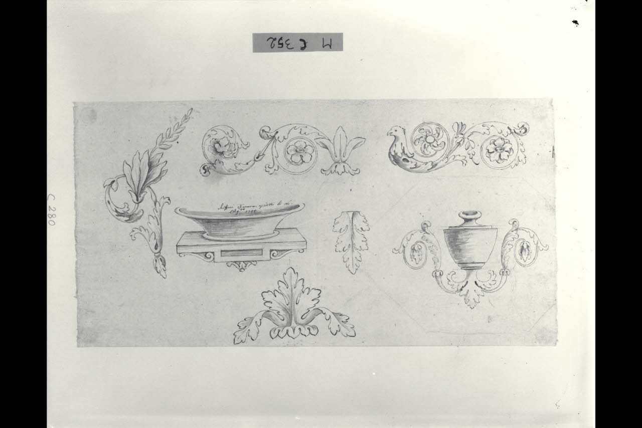 Motivi ornamentali (disegno) di Maggiolini (bottega) (sec. XVIII)