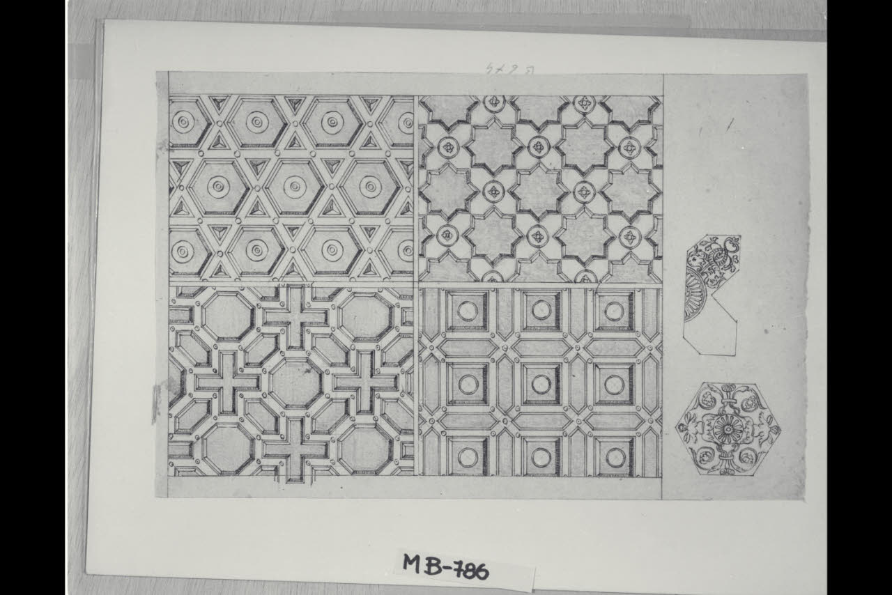 Studi di ornati geometrici (disegno) di Maggiolini (bottega) (secc. XVIII/ XIX)