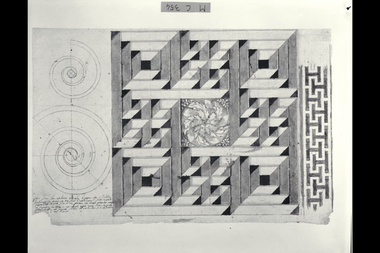 Studi per pavimenti (disegno) di Maggiolini (bottega) (secc. XVIII/ XIX)