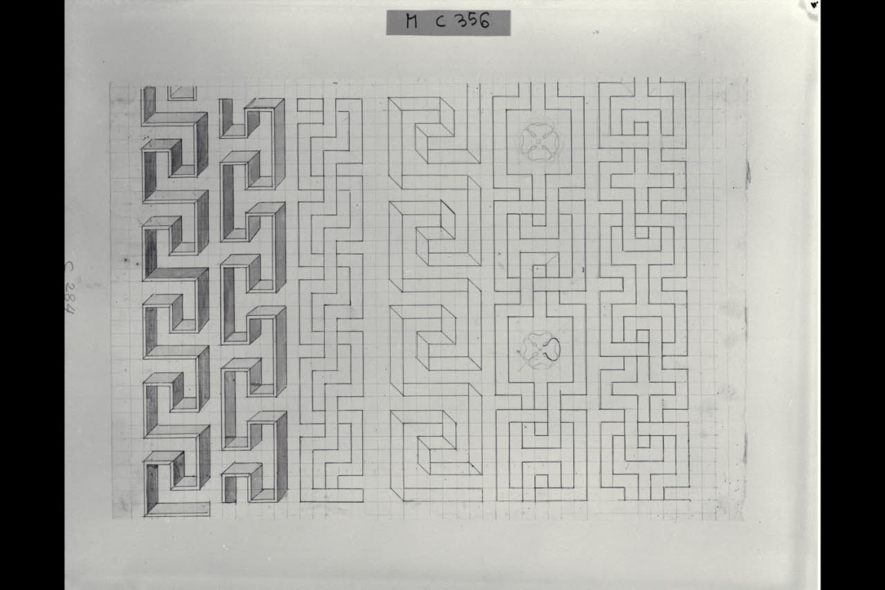 Studi per pavimenti (disegno) di Maggiolini (bottega) (secc. XVIII/ XIX)