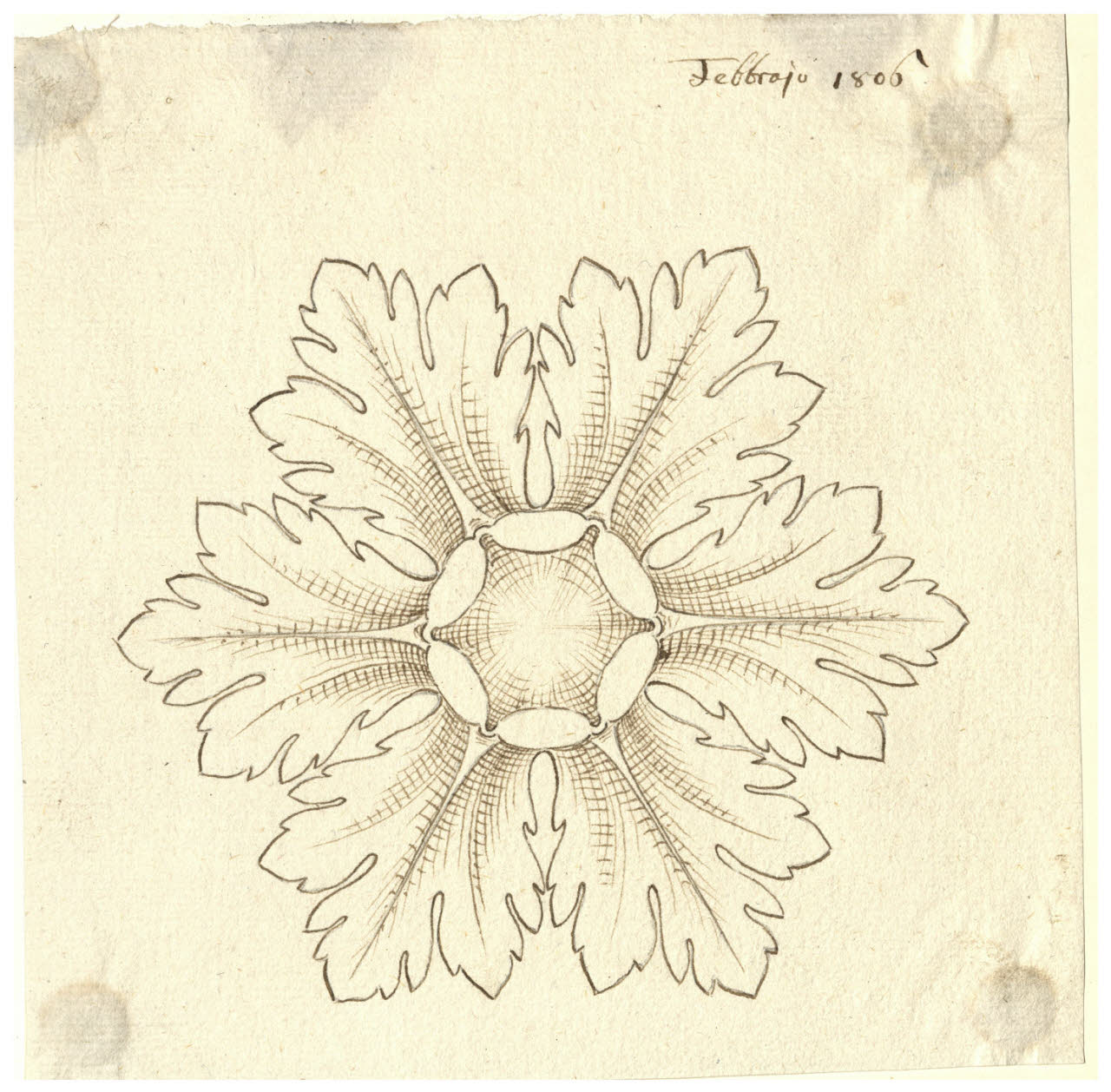 Rosone (disegno) di Maggiolini (bottega) (secc. XVIII/ XIX)