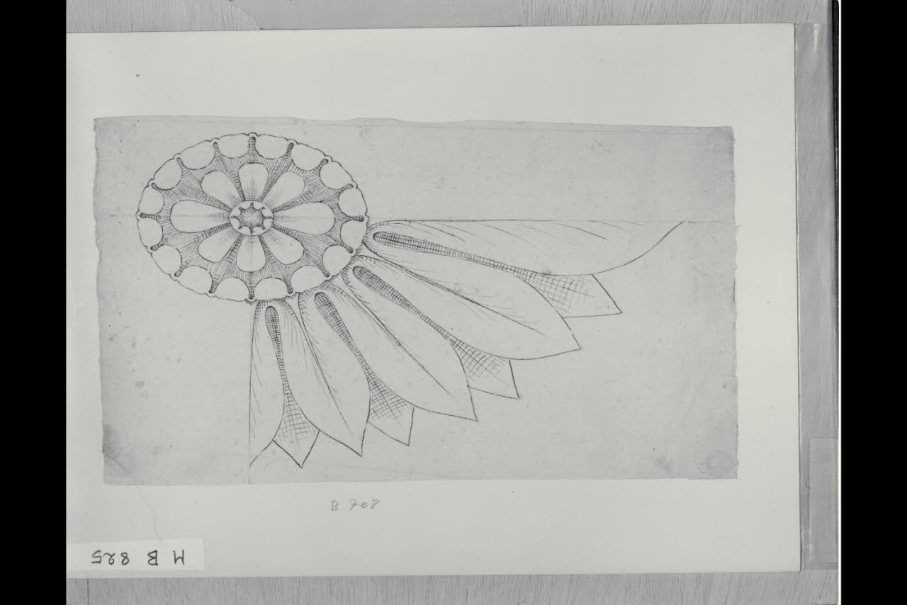 Particolare di un rosone (disegno) di Maggiolini (bottega) (secc. XVIII/ XIX)