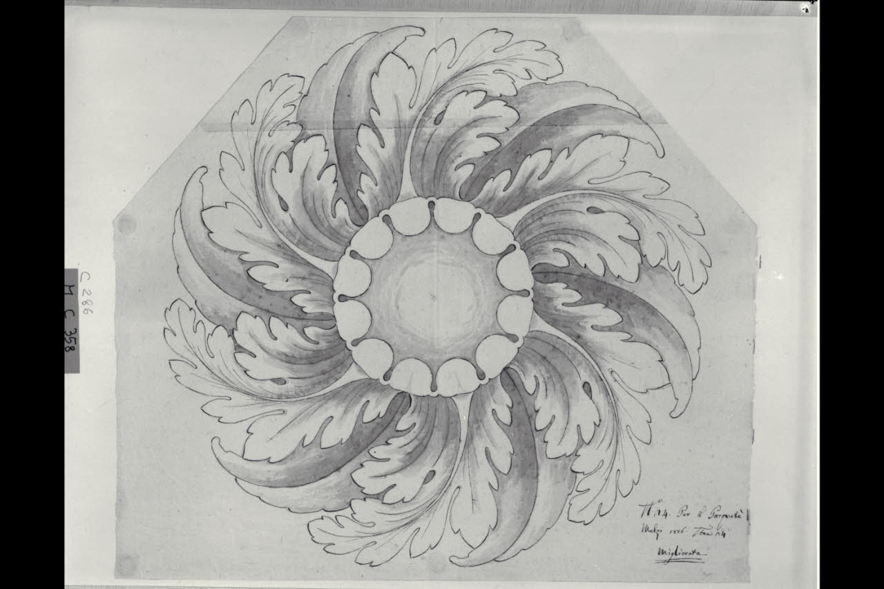 Rosone (disegno) di Maggiolini (bottega) (sec. XIX)