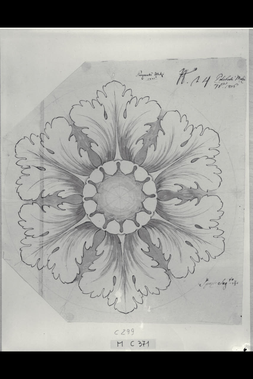 Rosone (disegno) di Maggiolini (bottega) (sec. XIX)