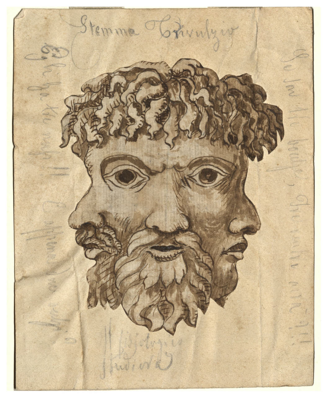 Mascherone - Stemma Trivulzio (disegno) di Maggiolini (bottega) (secc. XVIII/ XIX)