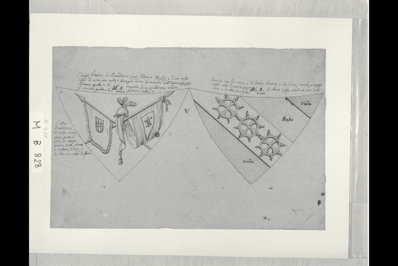 Due scudi con emblemi (disegno) di Maggiolini (bottega) (secc. XVIII/ XIX)