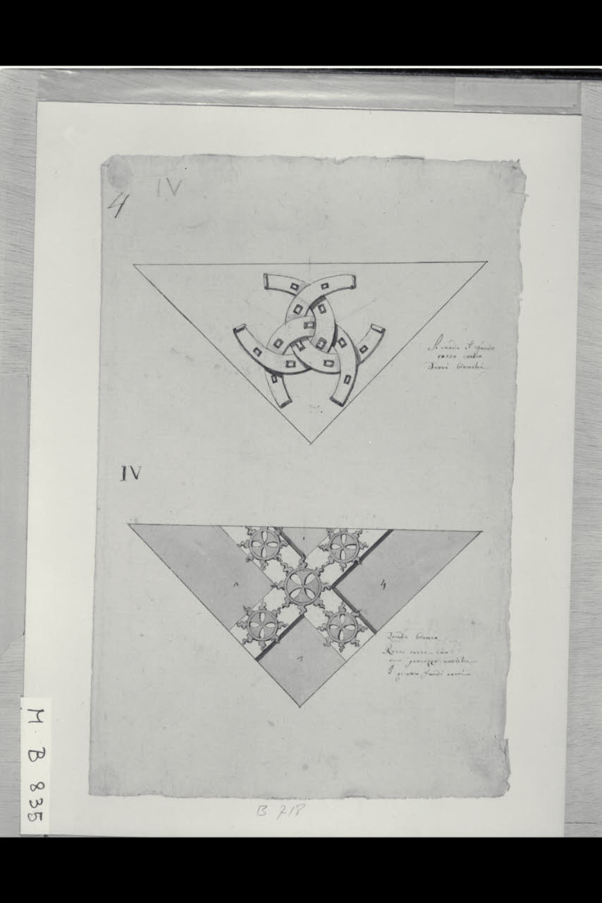 Due scudi con emblemi (disegno) di Maggiolini (bottega) (secc. XVIII/ XIX)