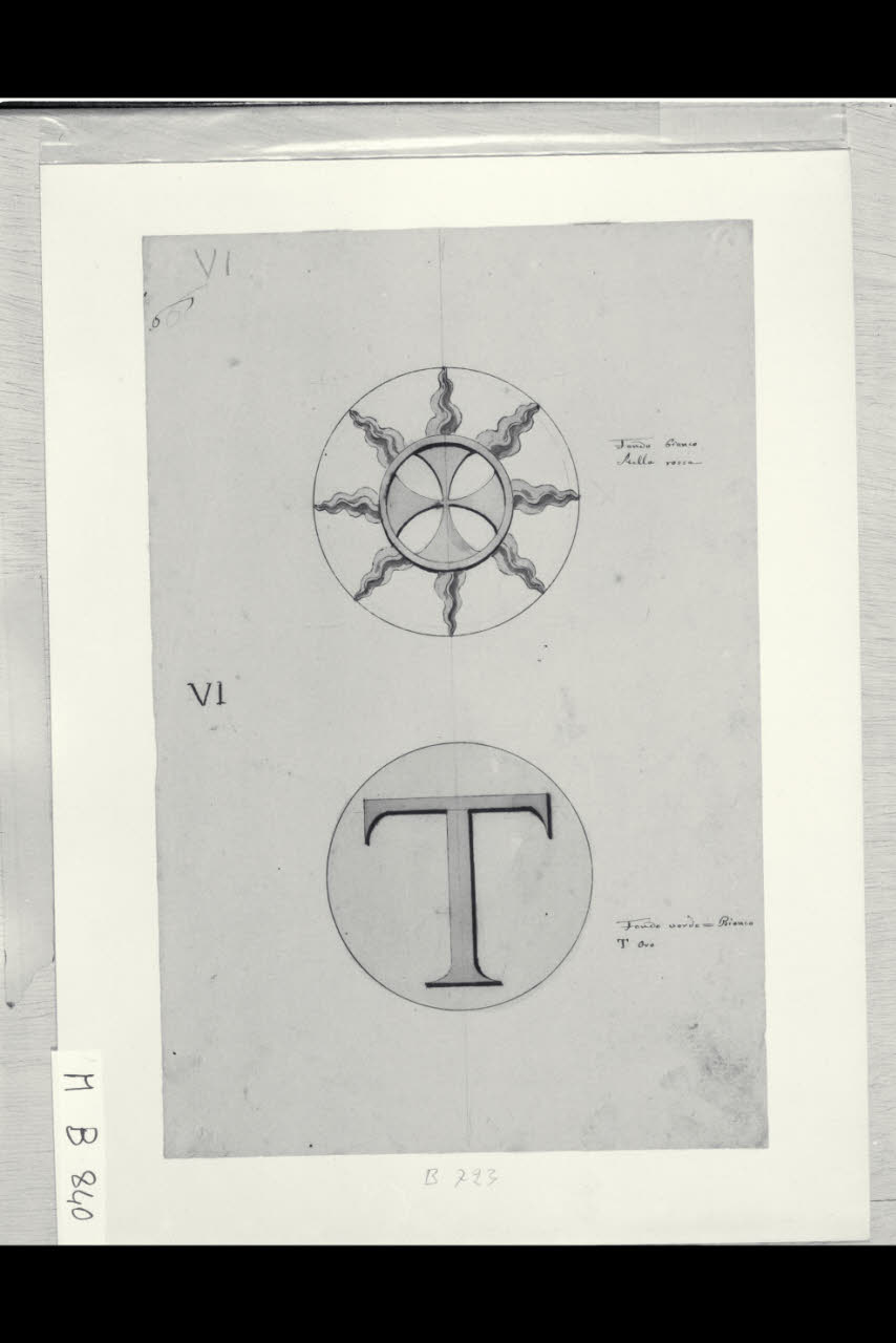 Due scudi con emblemi (disegno) di Maggiolini (bottega) (secc. XVIII/ XIX)