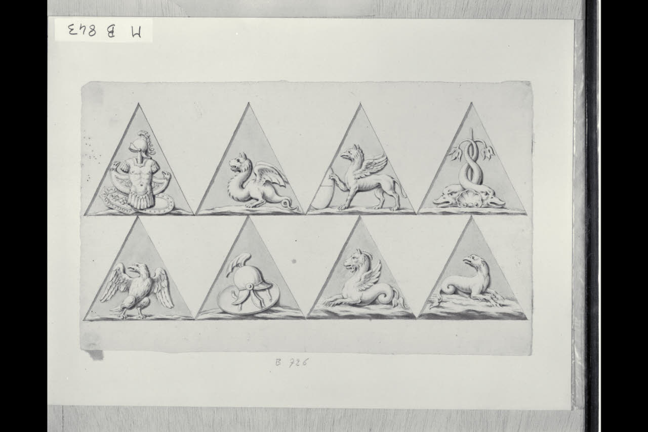 Emblemi da Palazzo Te (disegno) di Maggiolini (bottega) (secc. XVIII/ XIX)