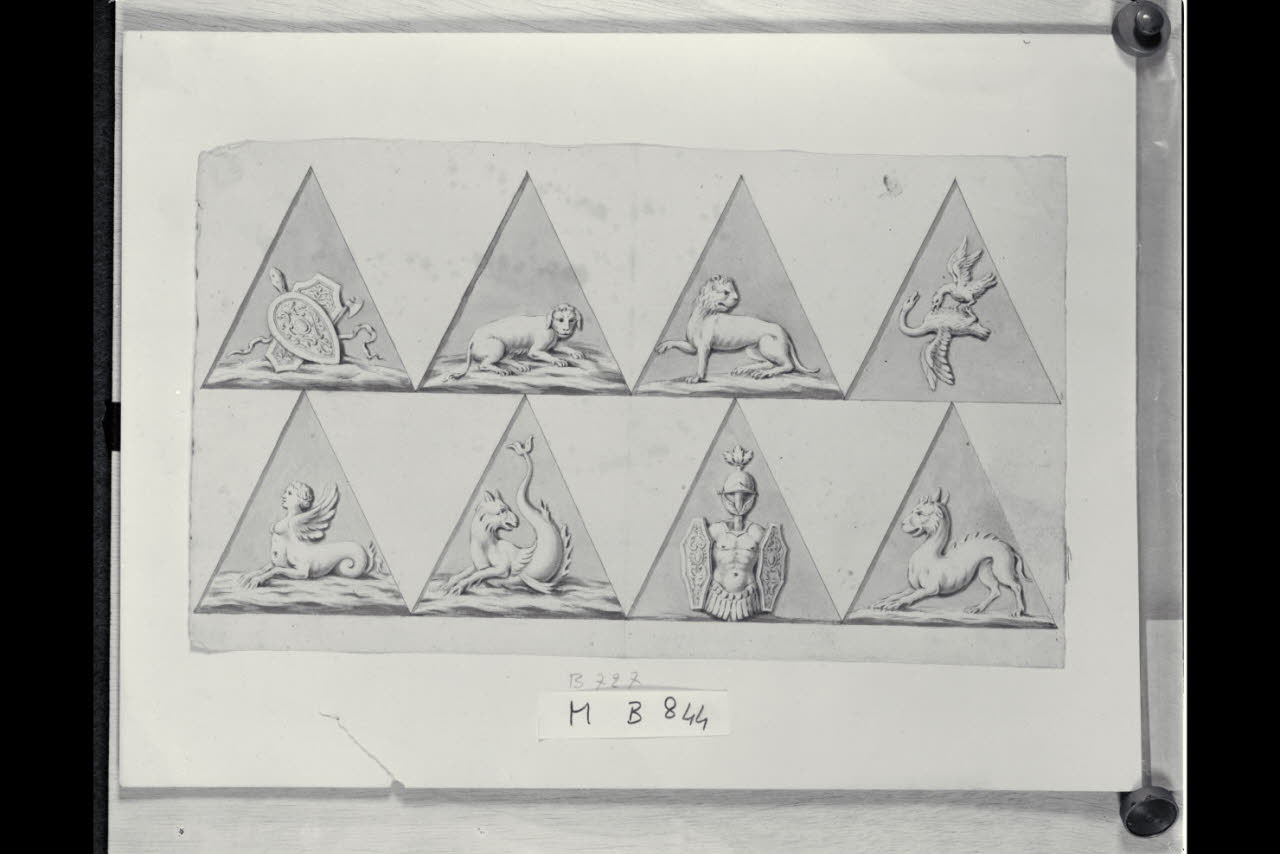 Emblemi da Palazzo Te (disegno) di Maggiolini (bottega) (secc. XVIII/ XIX)