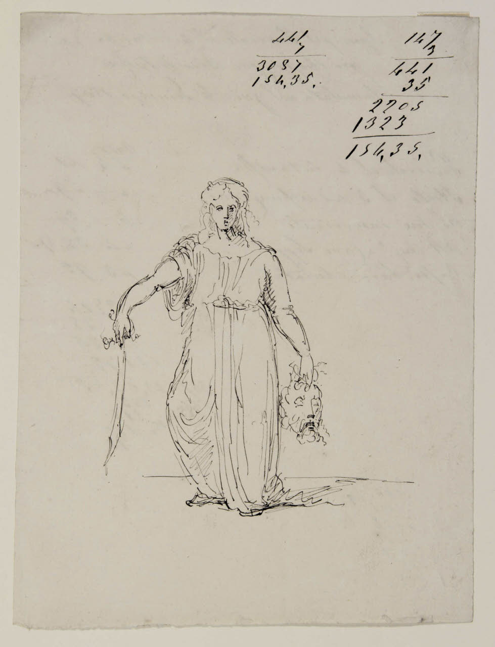 Giuditta con la testa di Oloferne, Giuditta con la testa di Oloferne (disegno) di Bison, Giuseppe Bernardino (secc. XVIII/ XIX)