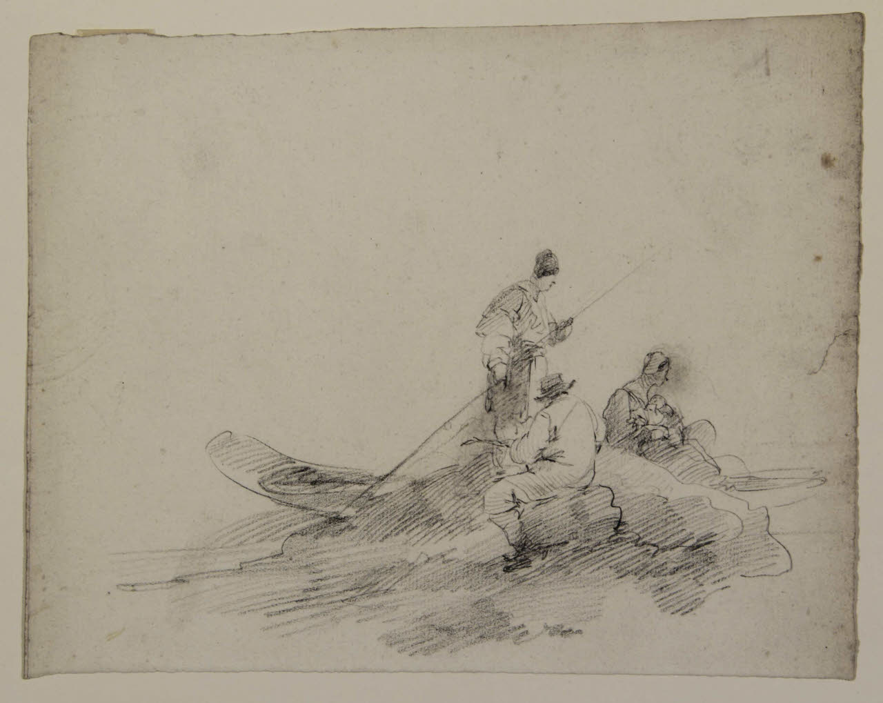 Composizione con figure in barca, Composizione con figure in barca (disegno) di Bison, Giuseppe Bernardino (secc. XVIII/ XIX)