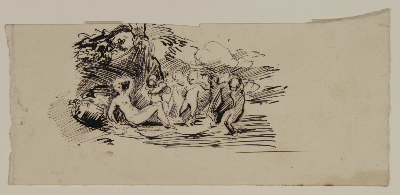 Venere reclinata e gruppo di amorini, Venere reclinata e gruppo di amorini (disegno) di Bison, Giuseppe Bernardino (secc. XVIII/ XIX)