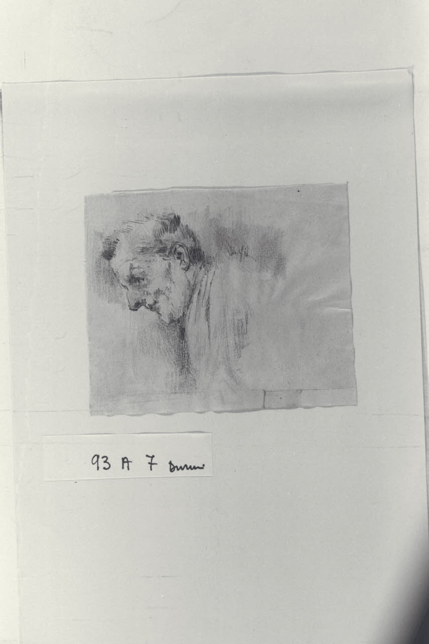 Schizzo di una testa maschile (disegno) di Cagnoni, Amero ((?)) (secc. XIX/ XX)