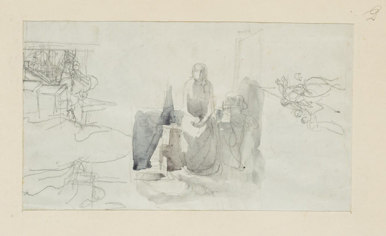 Schizzi di figure, Schizzi di figure (disegno) di Durini, Alessandro (sec. XIX)