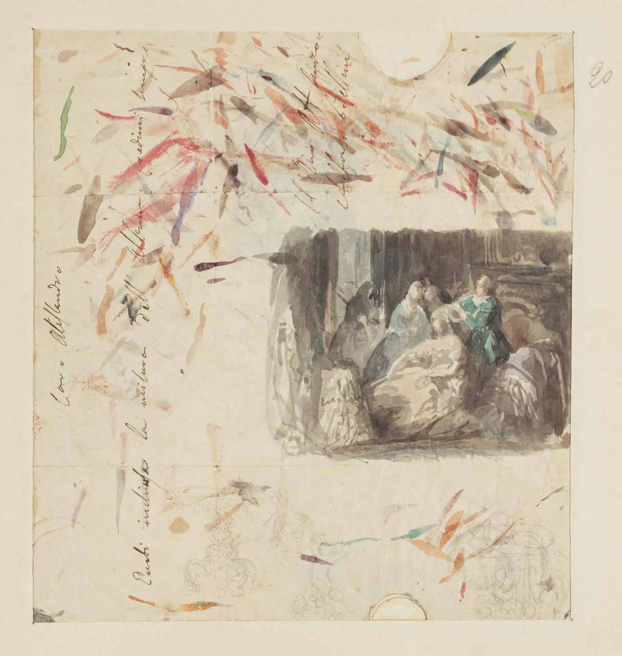 Studio per composizione, Studio per composizione (disegno) di Durini, Alessandro (sec. XIX)