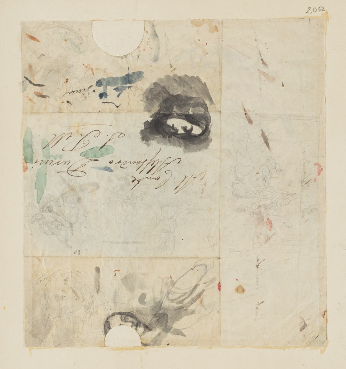 Schizzi e studio di due teste, Schizzi e studio di due teste (disegno) di Durini, Alessandro (sec. XIX)