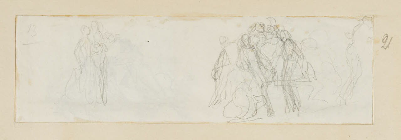 Schizzi di figure, Schizzi di figure (disegno) di Durini, Alessandro (sec. XIX)