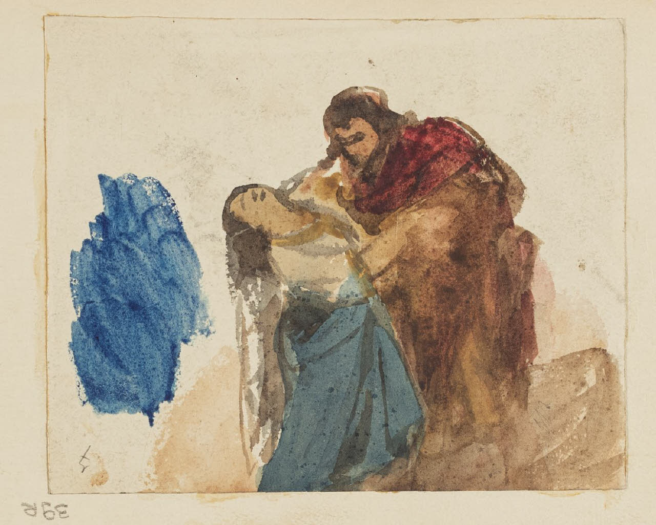 Uomo che sorregge donna svenuta, Uomo che sorregge donna svenuta (disegno) di Durini, Alessandro (sec. XIX)