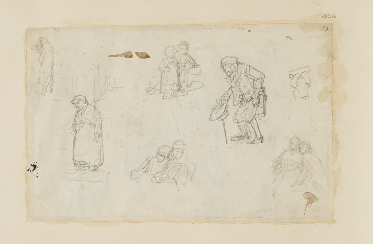 Schizzi di figure, Schizzi di figure (disegno) di Durini, Alessandro (sec. XIX)