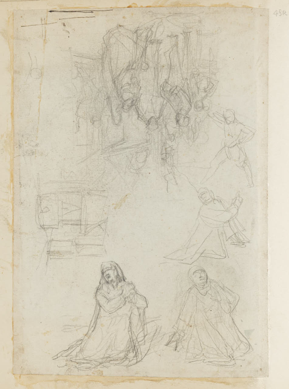 Schizzi di figure e composizione, Schizzi di figure e composizione (disegno) di Durini, Alessandro (sec. XIX)