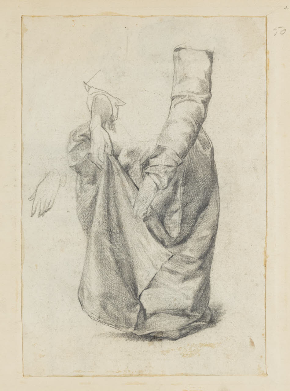 Studio per panneggio, Studio per panneggio (disegno) di Durini, Alessandro (sec. XIX)