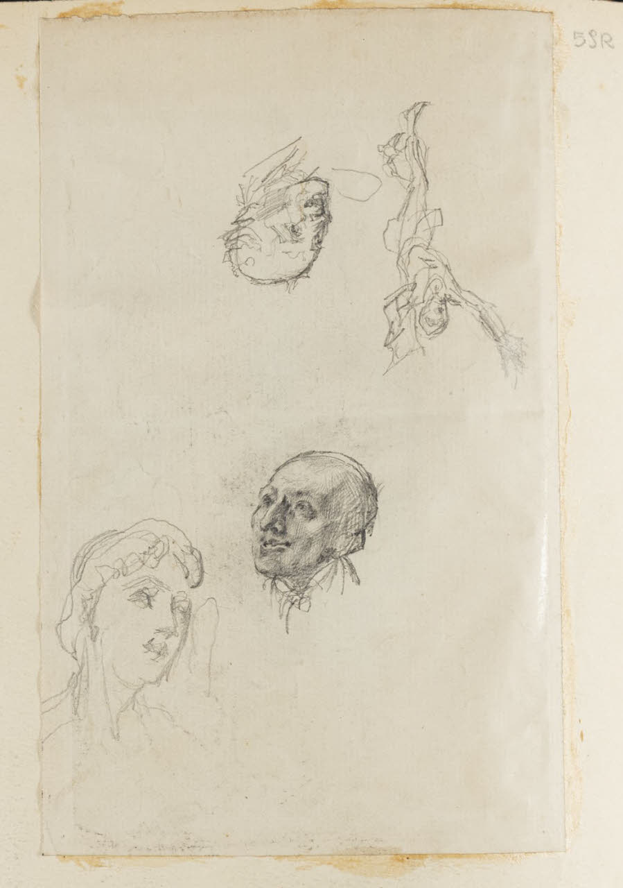 Studio di teste, Studio di teste (disegno) di Durini, Alessandro (sec. XIX)
