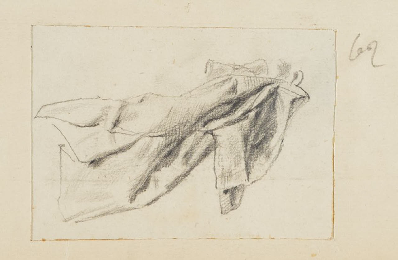 Studio di panneggio, Studio di panneggio (disegno) di Durini, Alessandro (sec. XIX)