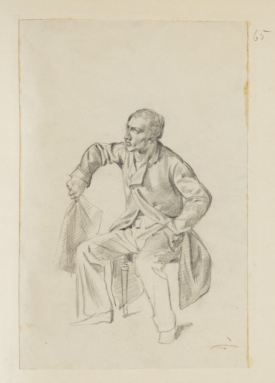 Uomo seduto, Uomo seduto (disegno) di Durini, Alessandro (sec. XIX)