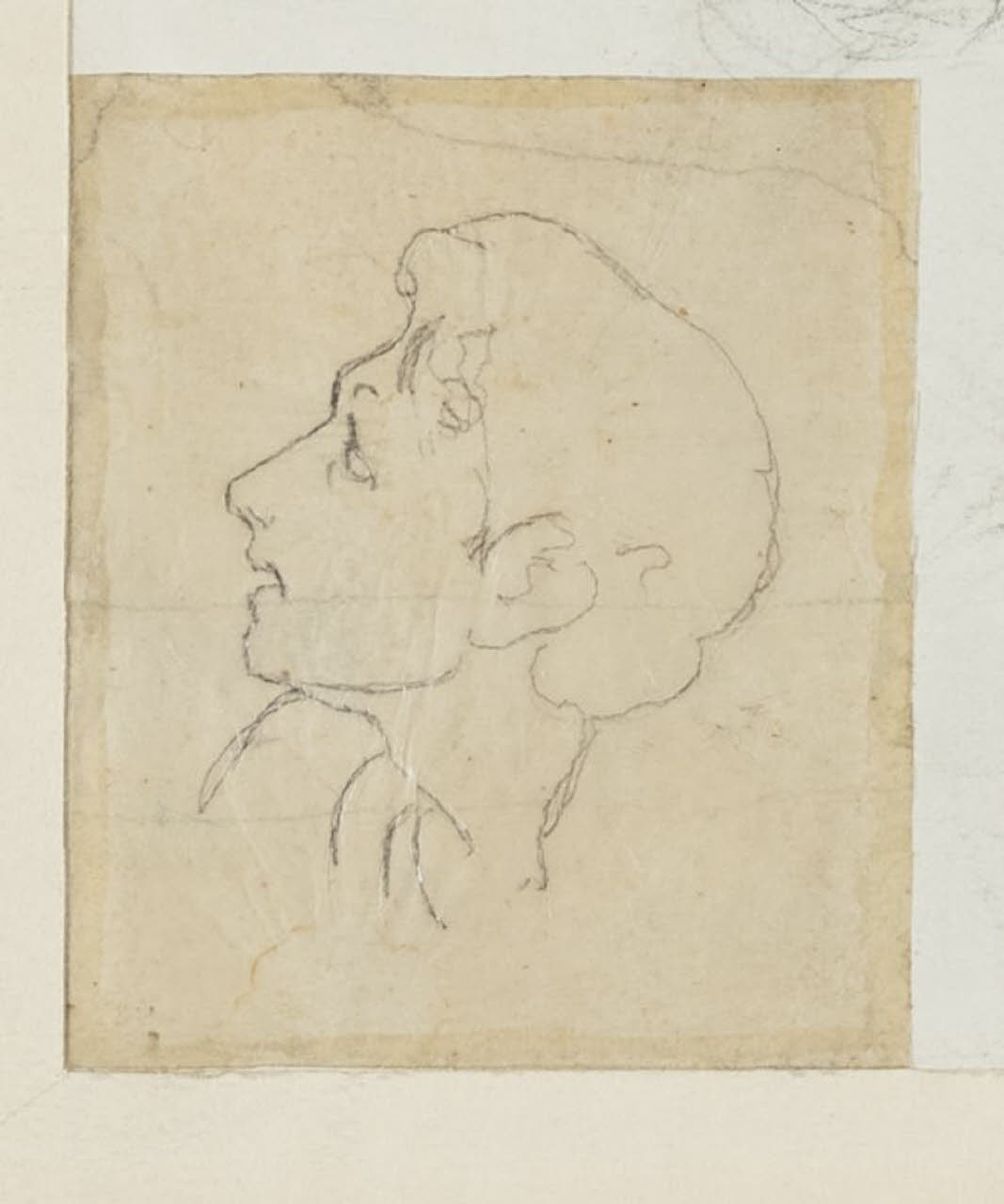 Studio di testa maschile, Studio di testa maschile (disegno) di Durini, Alessandro (sec. XIX)