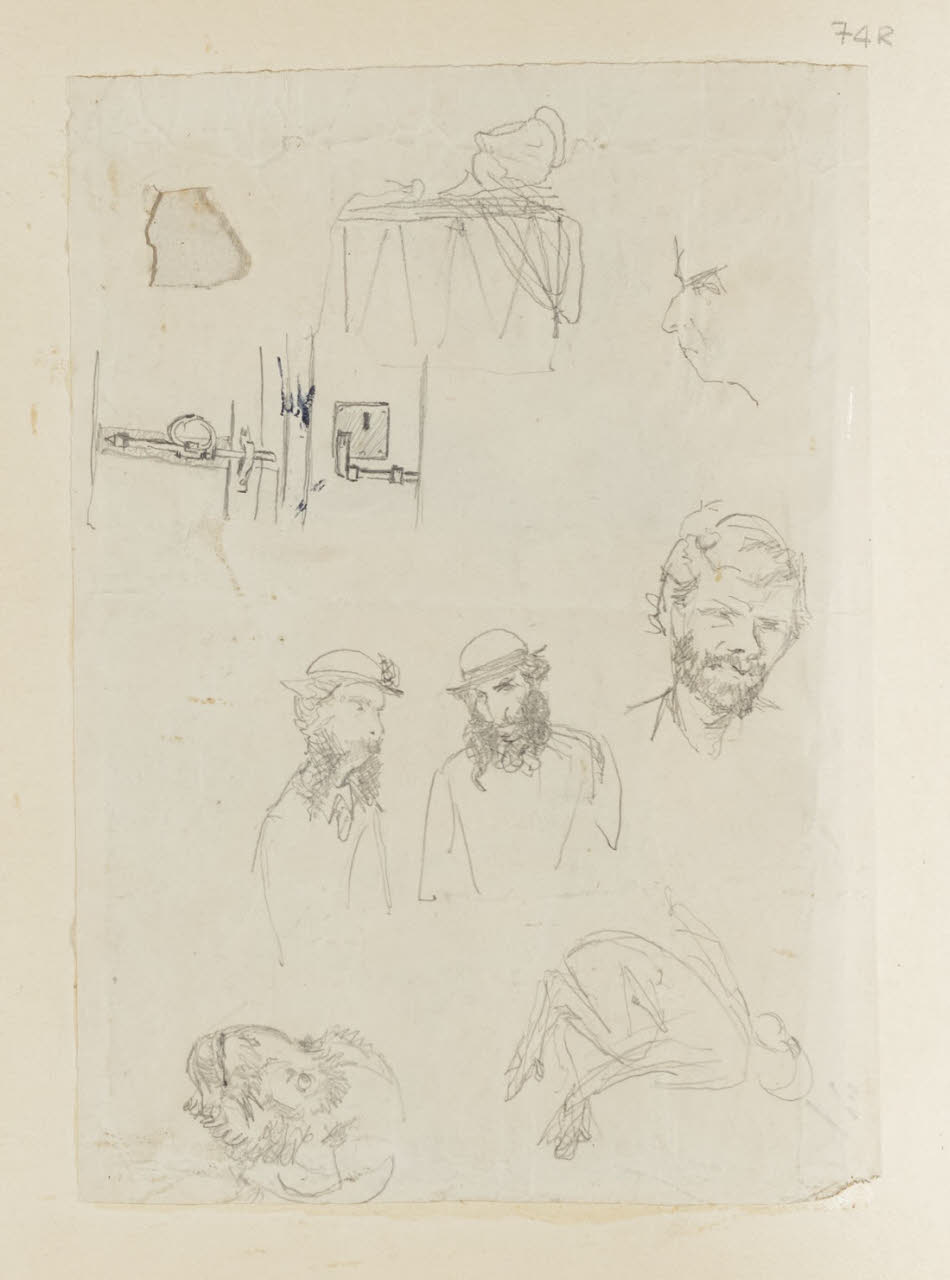 Studi di teste e schizzi vari, Studi di teste e schizzi vari (disegno) di Durini, Alessandro (sec. XIX)