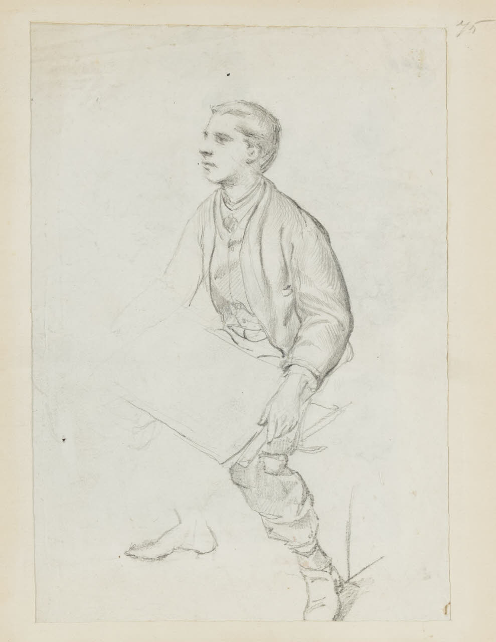 Studio di uomo seduto, Studio di uomo seduto (disegno) di Durini, Alessandro (sec. XIX)