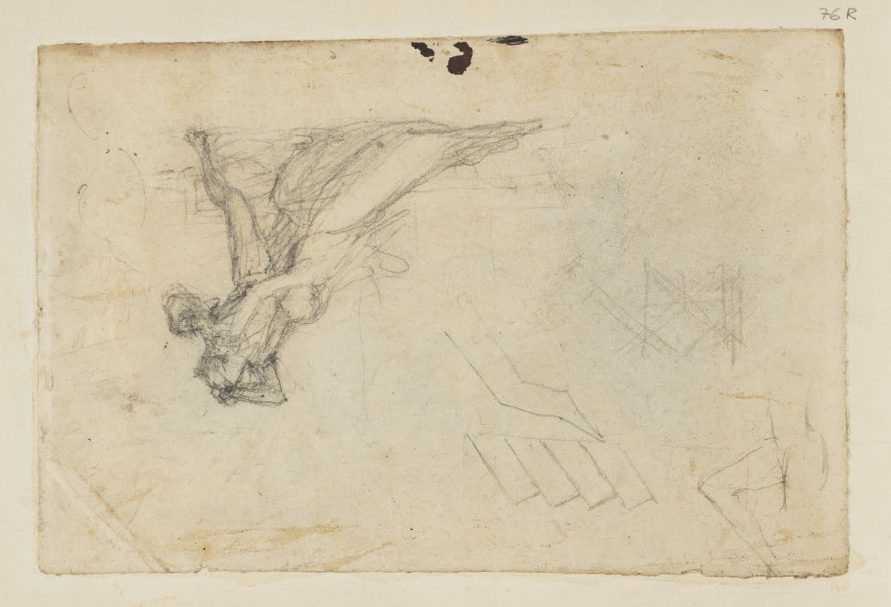 Figura maschile e femminile e schizzi vari, Figura maschile e femminile e schizzi vari (disegno) di Durini, Alessandro (sec. XIX)